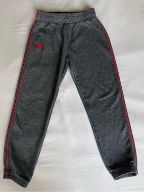 Under Armour Kids Charcoal Sweatpants with Red Accents